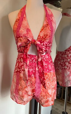 Lulus Small Paloma Party Patchwork Romper thumbnail 1