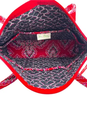 Vera Bradley Little Betsy Tote Bag Frankly Scarlet Red Pink Quilted Cotton 2008 thumbnail 6