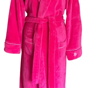 Victoria's Secret Cozy Plush Robe Vibrant Hot Pink Color Matching Fabric Belt XL thumbnail 3