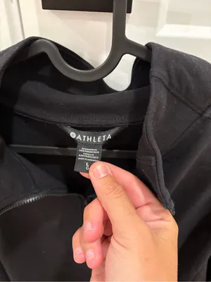 Athleta Black Half-Zip Pullover Hoodie thumbnail 3