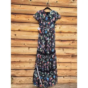 Mac Duggal Size 2 Black Floral Plunge V Neck Lace Maxi Long Formal Gown Dress thumbnail 11