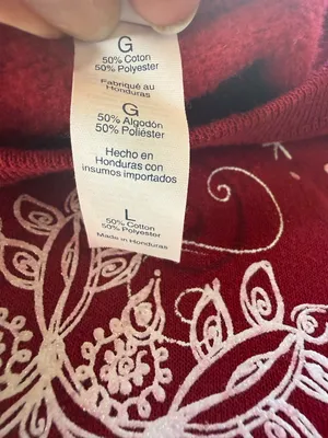 Jerzees Nublend red long sleeve crewneck snowflake print pullover sweatshirt L thumbnail 7