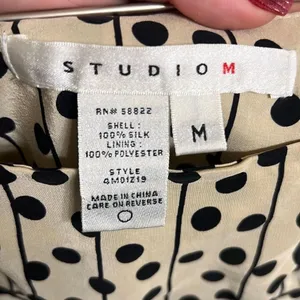 ✨Studio M 100% Silk Cream/Black Sz Medium Skirt✨ thumbnail 7