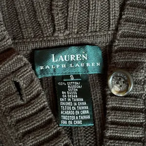 Lauren Ralph Lauren Women’s S Khaki Green Ribbed Hooded Cardigan 100% Cotton thumbnail 6