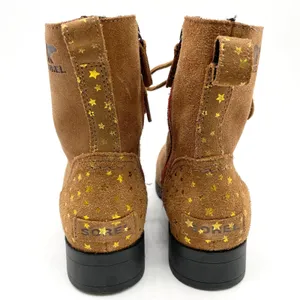 Sorel Emelie‎ Combat Boot Womens 5 Waterproof Suede Gold Stars Boho Fairy Grunge thumbnail 2
