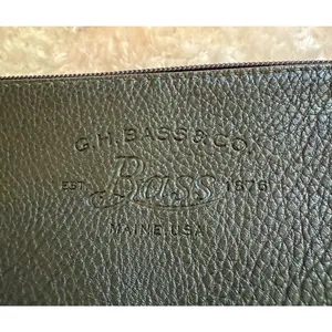 GH Bass Pebbled Leather Purse Dark Green Slouchy Crossbody Adjustable Strap thumbnail 4
