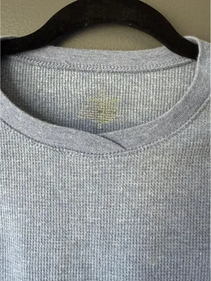 Cuddl Duds Thermals Light Blue Waffle Knit Long Sleeve Top Size S thumbnail 4