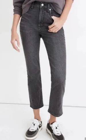 Madewell Cali Demi Boot Jeans Black Washed Size 28 thumbnail 1