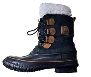 LaCrosse Women’s Black Suede Lined Lace Up Duck Boots Size 7 Shearling thumbnail 1