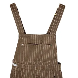 NWT WEWOREWHAT Denim Shortalls‎ in Brown Pinstripe, XXS. ($99) thumbnail 4