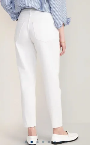 High Waisted OG Straight White Jeans thumbnail 3