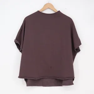 Unbranded Sweatshirt Womens OS Boxy Short Sleeve Plum Raw Hem Good thumbnail 4