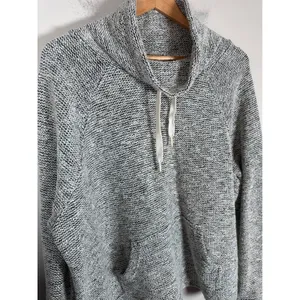 OFFLINE by Aerie Cowl Neck Hoodie Women XL Black White Marled Athleisure thumbnail 4