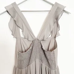 Show Me Your Mumu June Dress Size Medium Dove Grey Chiffon Elegant Wedding Guest thumbnail 9