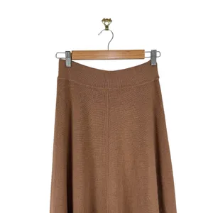 ZARA Wool Blend Knit A-Line Midi Skirt Camel Brown Sz S NWT thumbnail 3