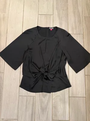 Vince Camuto Black Knot-Front Blouse thumbnail 3