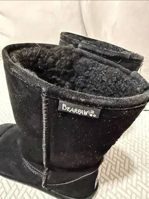 Bearpaw Black Suede Sheepskin/Wool Lined Winter Ladies 8 Boots thumbnail 5