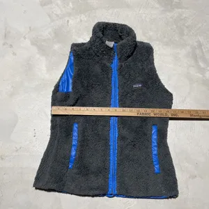 Vtg Patagonia Reversible Fleece Zip Up Sherpa Pile Vest Blue Grey Women's SZ S thumbnail 4