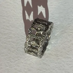 Vintage silver tone ring with rhinestones size 6.5 thumbnail 7