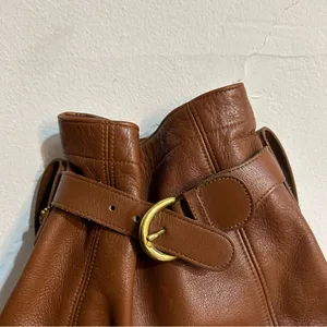 Vintage Coach 4156 Toffee Brown Leather Soho Belted Bucket Buckle Pouch Bag thumbnail 2