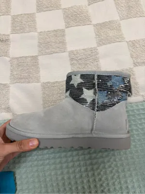UGG Women's Classic Mini Sequin Stars boots in gray size‎ 6 thumbnail 2