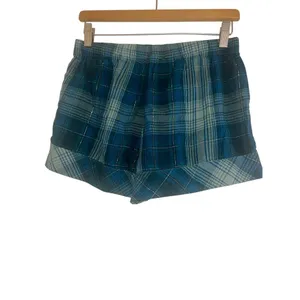 ✨VICTORIA'S SECRET Flannel Short Pajama Sz Small Shorts Sea Salt Green Plaid✨ thumbnail 4