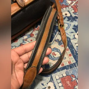 Vintage Dooney & Bourke Black and Brown Leather Bag Equestrian Crossbody thumbnail 9