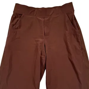 Athleta Brooklyn Ankle Pant Womens 6 Brown Ribbed Side Panel Stretch Tapered Leg thumbnail 1