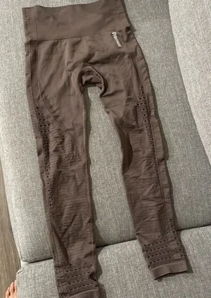 Gymshark Kids Chocolate Brown Seamless Leggings thumbnail 1