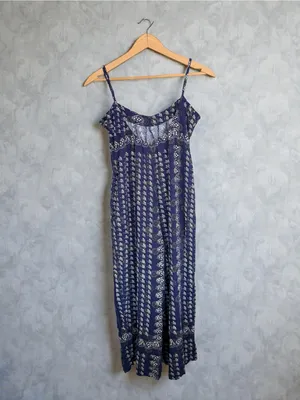 Urban Outfitters Navy Blue Floral Maxi‎ Dress thumbnail 2