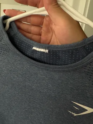 Gymshark Crop Long Sleeve Top Vital Seamless Blue Small thumbnail 5