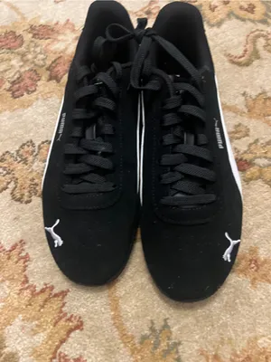 Puma Black Suede Lace-Up Sneakers with White Logo thumbnail 2