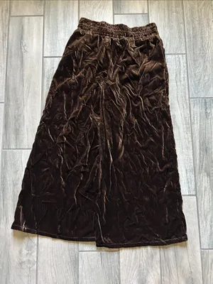 Anthropologie Brown Velvet Wide-Leg Pants thumbnail 4