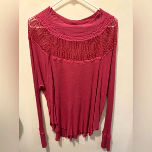 Free People Spring Valley lace trim top size‎ small thumbnail 6