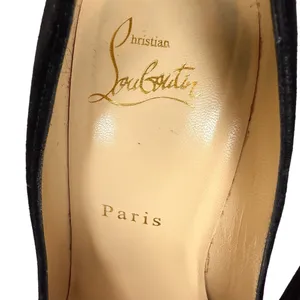 Christian‎ Louboutin Pigalle 100 Black Suede Pumps Stiletto Heels Size EU 37 thumbnail 9