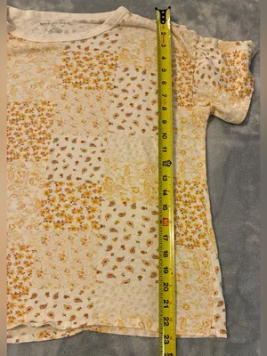 Women’s American Eagle Short Sleeve White & Yellow Floral Patchwork Tee Size S thumbnail 5
