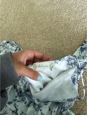 Altar'd State Floral Blue Romper thumbnail 3