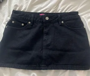 Edikted Black  Mini Jean Skirt thumbnail 1