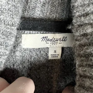 Madewell Gray Waffle Stitch Turtleneck Sweater Merino Wool Alpaca Blend Small S‎ thumbnail 5