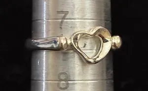 Costume silver plate open heart ring size 7.5 thumbnail 1