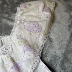 Vintage Womens Size Medium Floral Nightgown Robe Set Purple Lace Made in USA thumbnail 13