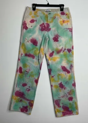 Columbia Sportswear Size 8 Womens Tie Dye Tye Pants‎ Slacks Straight Khaki thumbnail 1