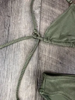 Aerie Olive Ribbed Bikini Set  thumbnail 5