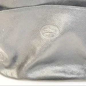 Longchamp Vintage Black Pebbled Leather Shoulder Bag Pocketbook thumbnail 2
