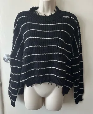 Vintage Havana Black and White Striped Sweater thumbnail 1