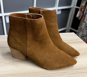 Kenzie Lyden Brown Suede Pointed Toe Ankle Booties Chelsea Boots thumbnail 1