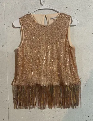 Grace Karin Sequin Fringe Top | Size: Small thumbnail 1