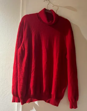 Cashmere Luxury Turtleneck Sweater Red Size XL thumbnail 1