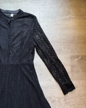 Lace Long Sleeves Button Front Midi Dress Size L Whimsygoth Witchy Dark Fairy thumbnail 4