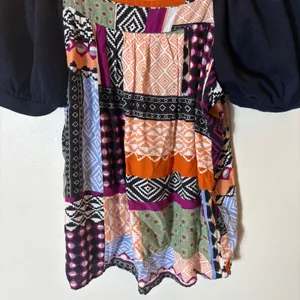 Anthropologie Maeve Catiana Patchwork‎ Puff-Sleeve Blouse Size XS thumbnail 4